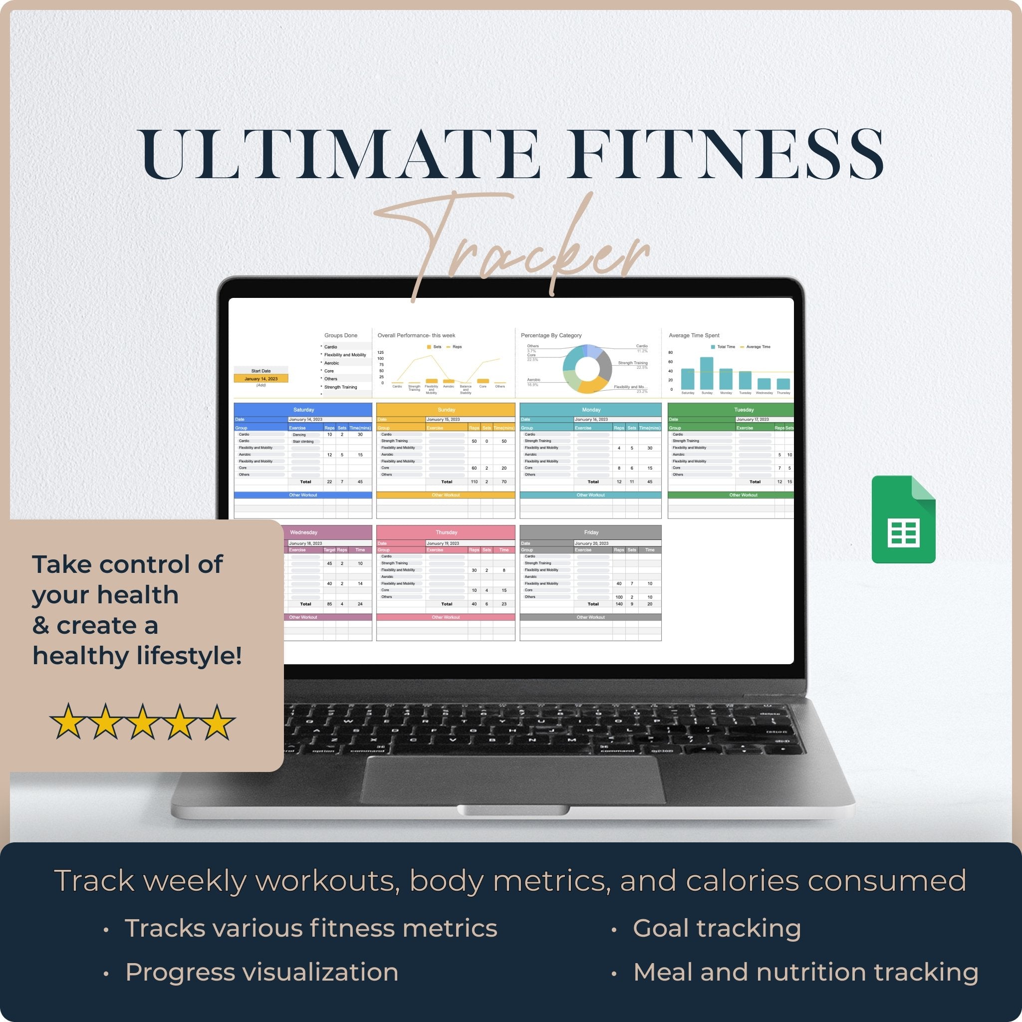 Ultimate Fitness Tracker: Workout Excel Template & Spreadsheet